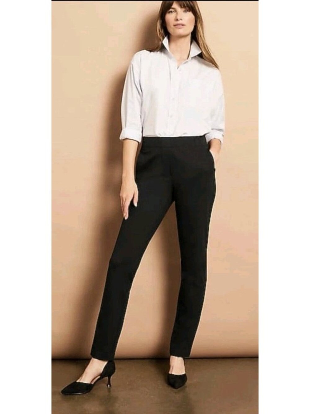 NWT J Jill Ponte Slim Leg Pants Black Pull On Stretch Trousers Size Large Tall